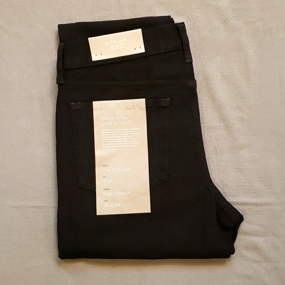 Everlane NWT The Slim Jean Black Men's 30x34 - Picture 2 of 9